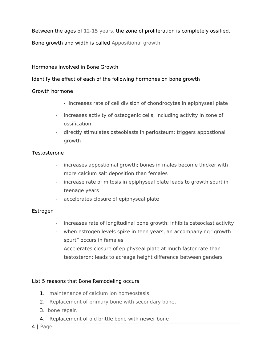 Worksheet – Bone Tissue - Page 4