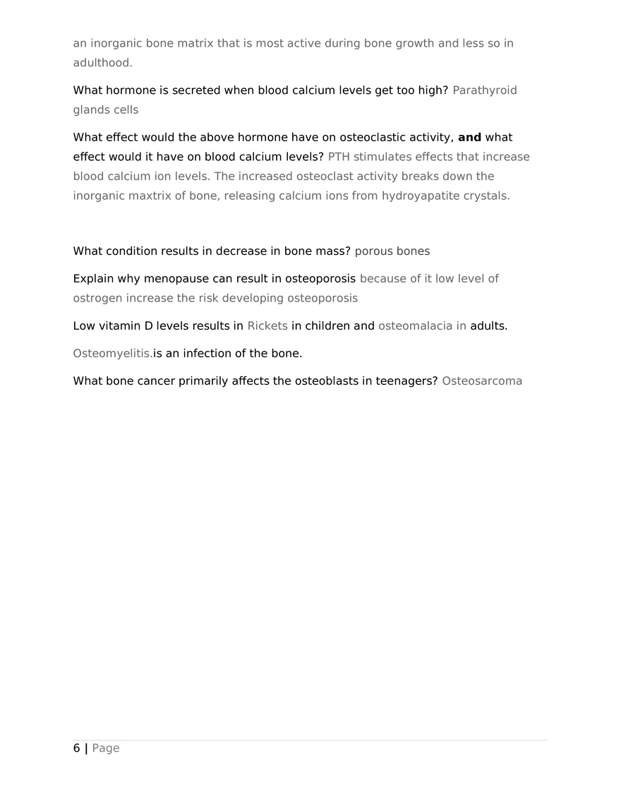 Worksheet – Bone Tissue - Page 6