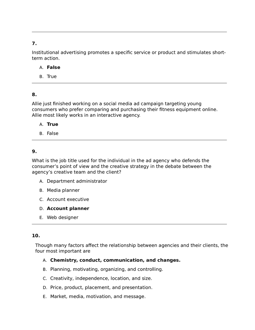 Marketing Quiz Chapter 3 - Page 3