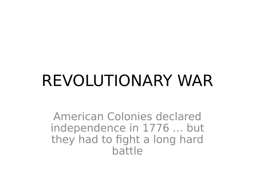 Revolutionary War - Page 1