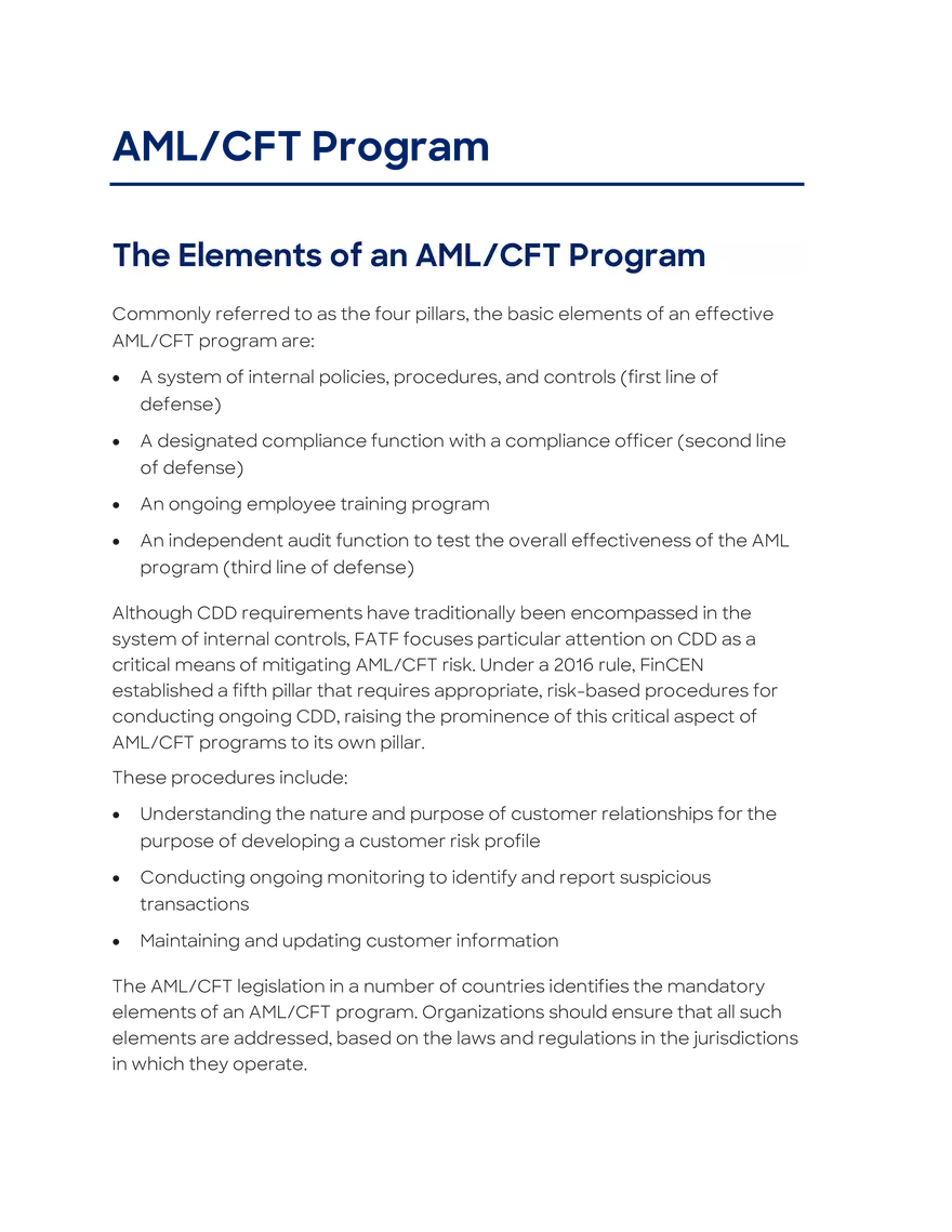AML-CFT Program - Page 1