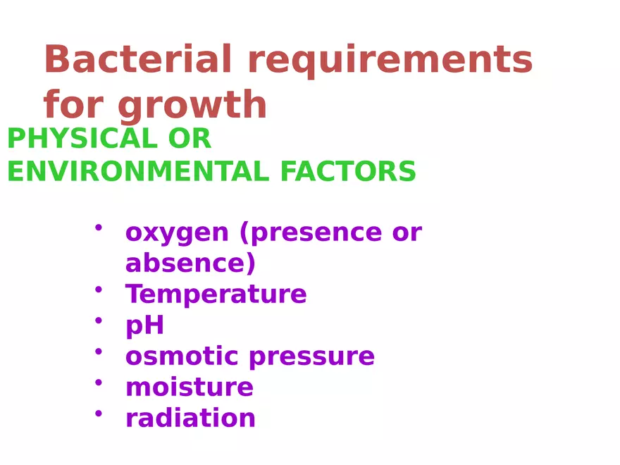 Bacterial Growth Requirements - Page 35
