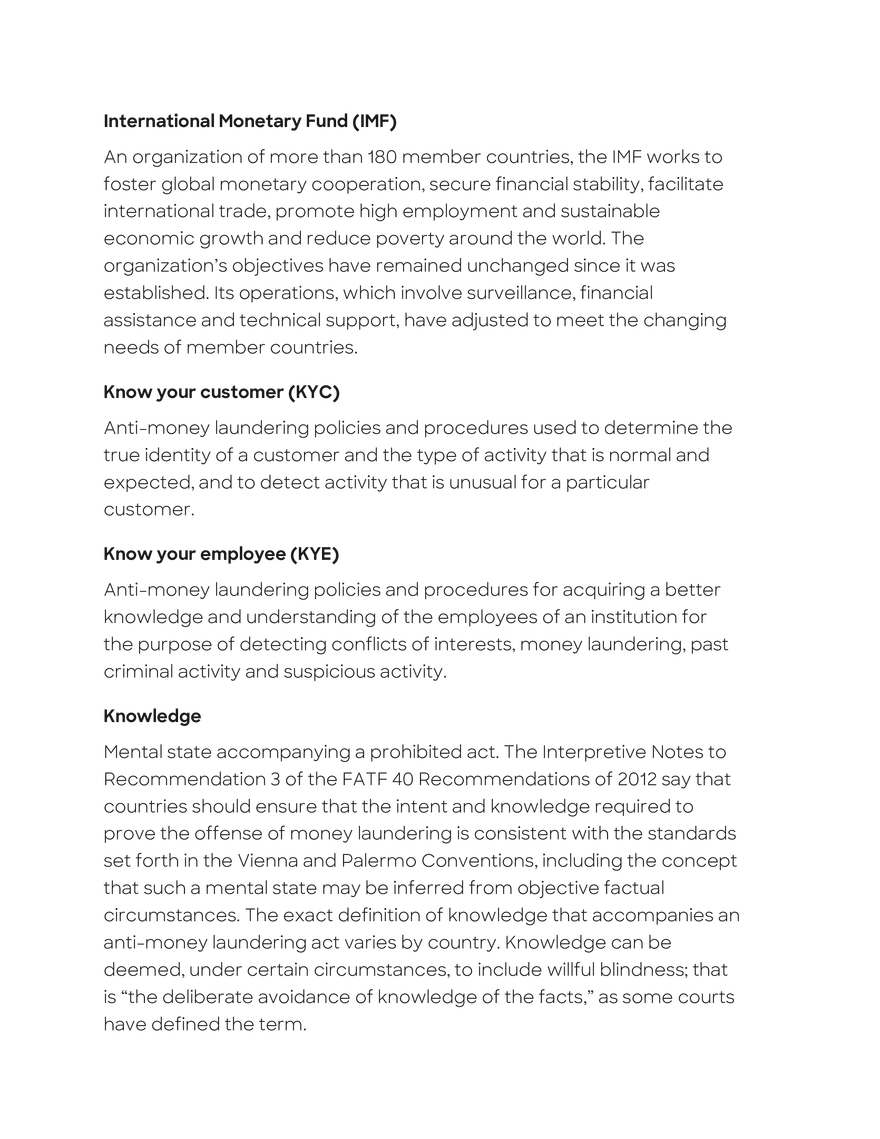 Anti-Money Laundering Glossary - Page 12