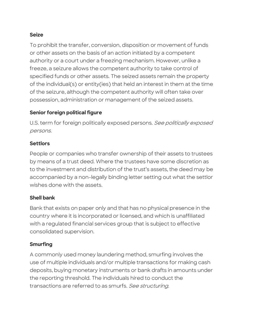 Anti-Money Laundering Glossary - Page 25