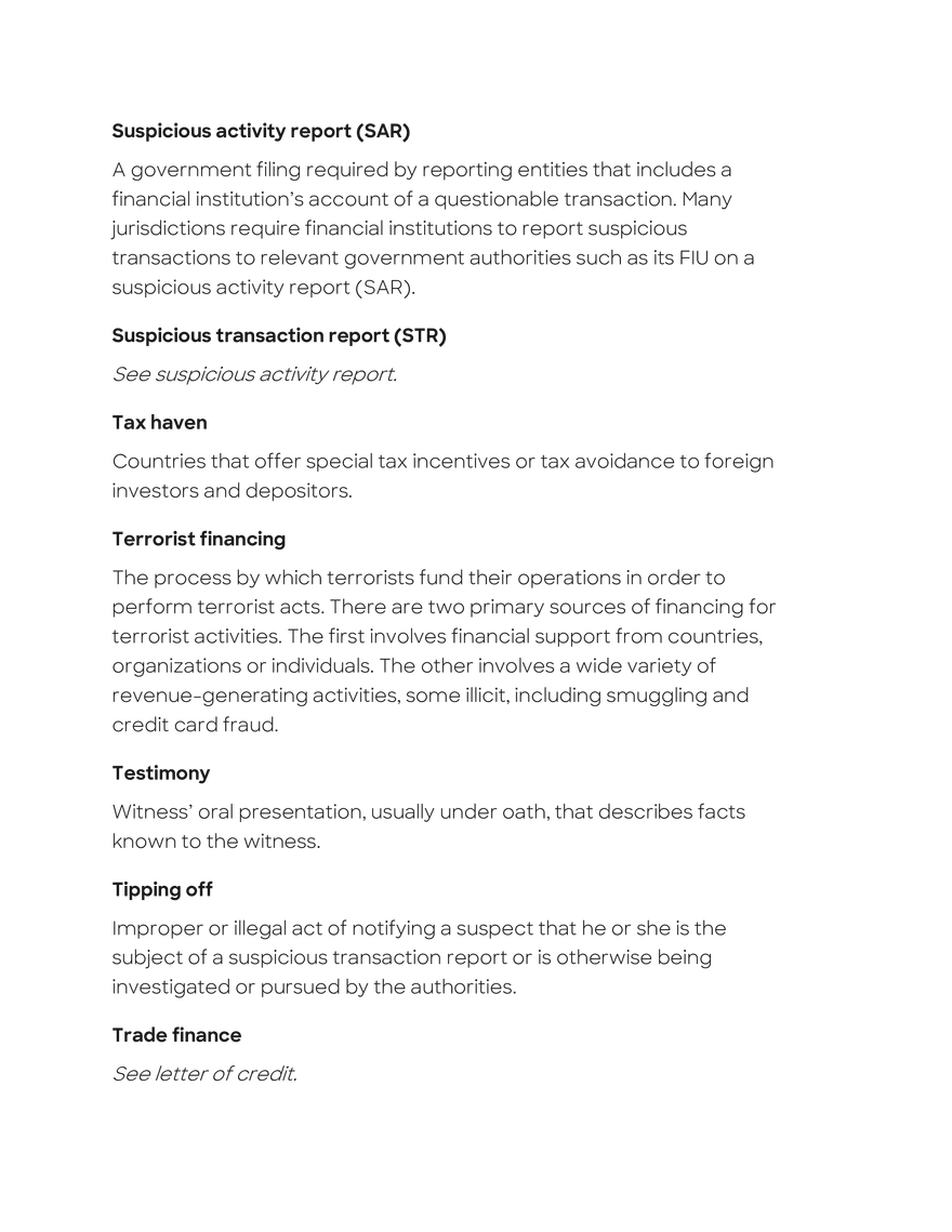 Anti-Money Laundering Glossary - Page 27
