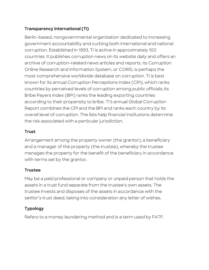 Anti-Money Laundering Glossary - Page 28