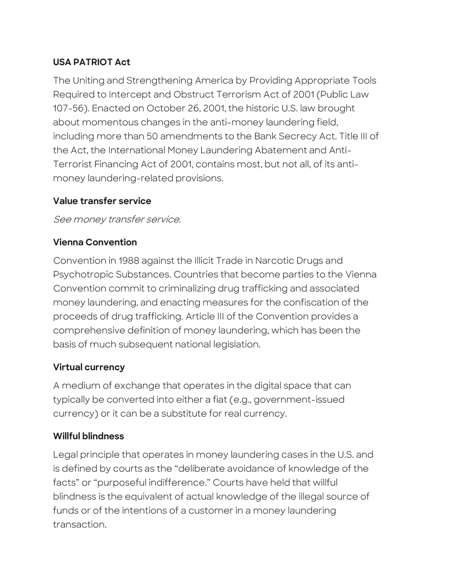 Anti-Money Laundering Glossary - Page 30