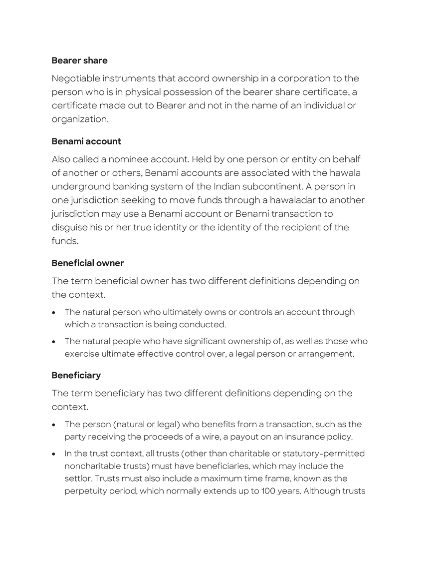 Anti-Money Laundering Glossary - Page 33