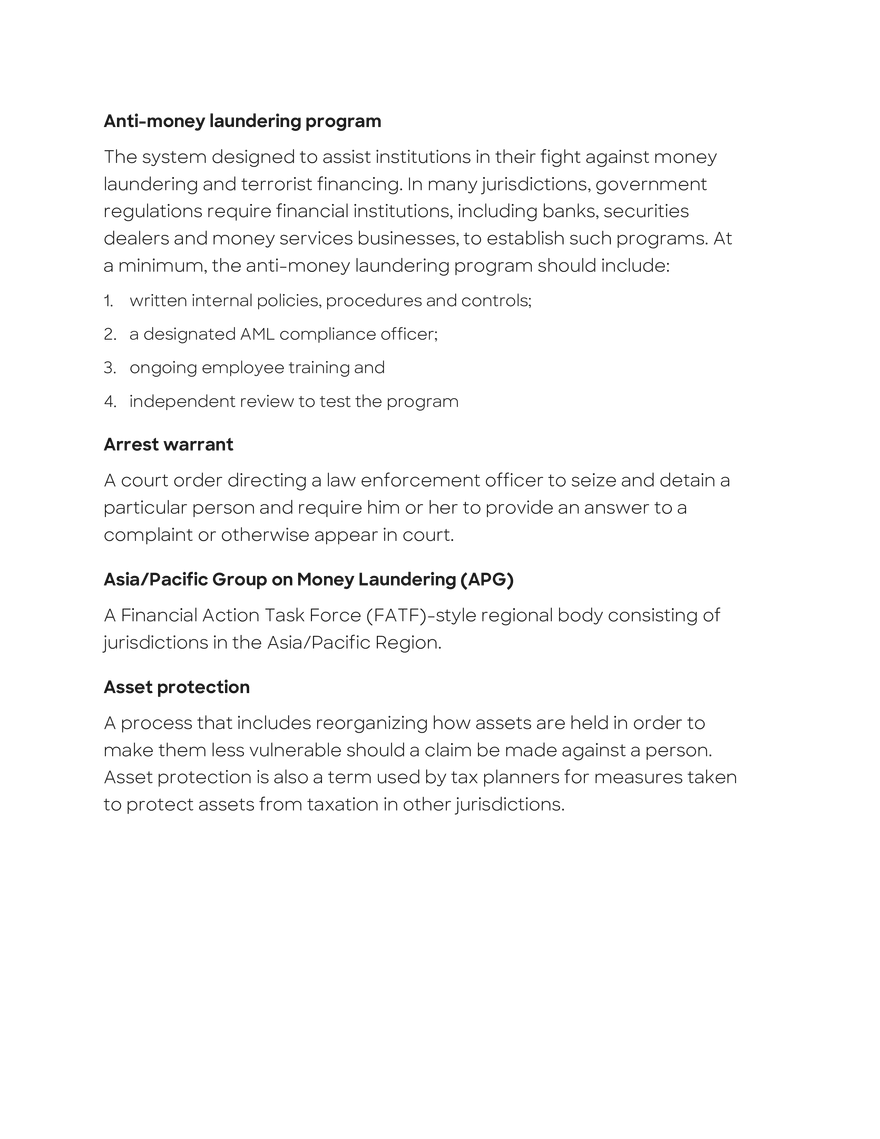 Anti-Money Laundering Glossary - Page 2