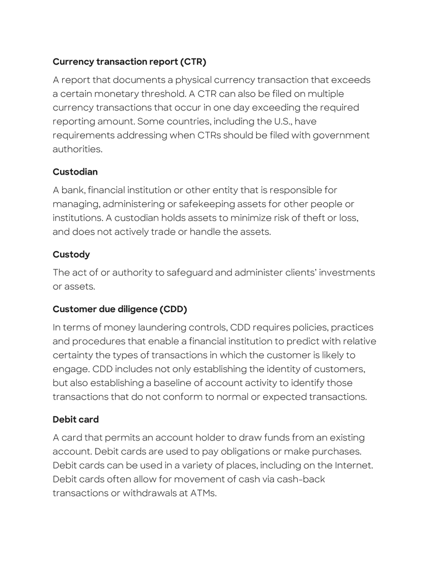 Anti-Money Laundering Glossary - Page 4