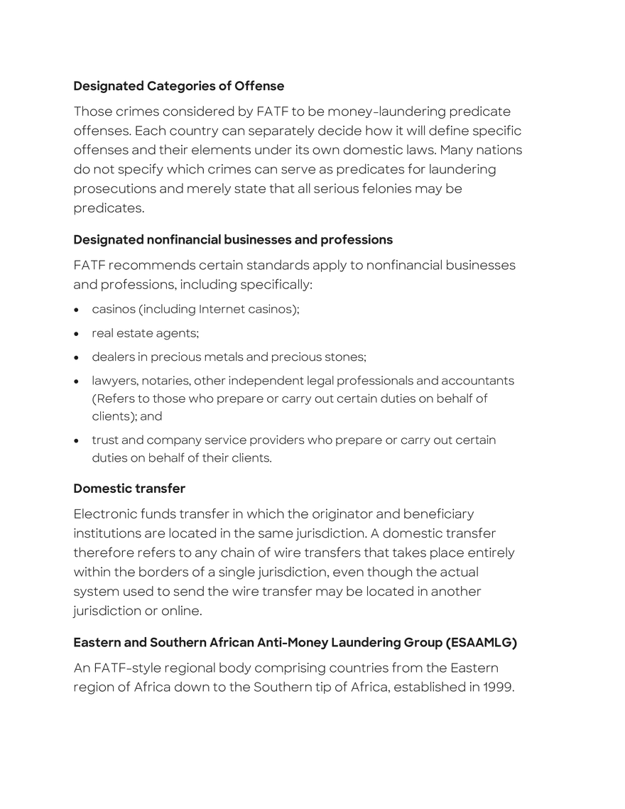 Anti-Money Laundering Glossary - Page 5