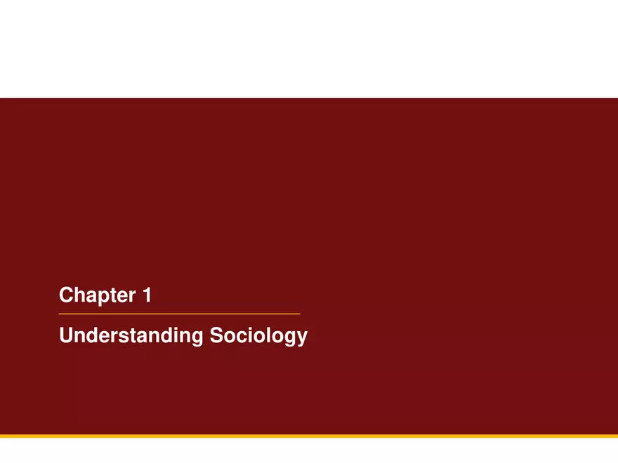 Chapter 1 Understanding Sociology - Page 1