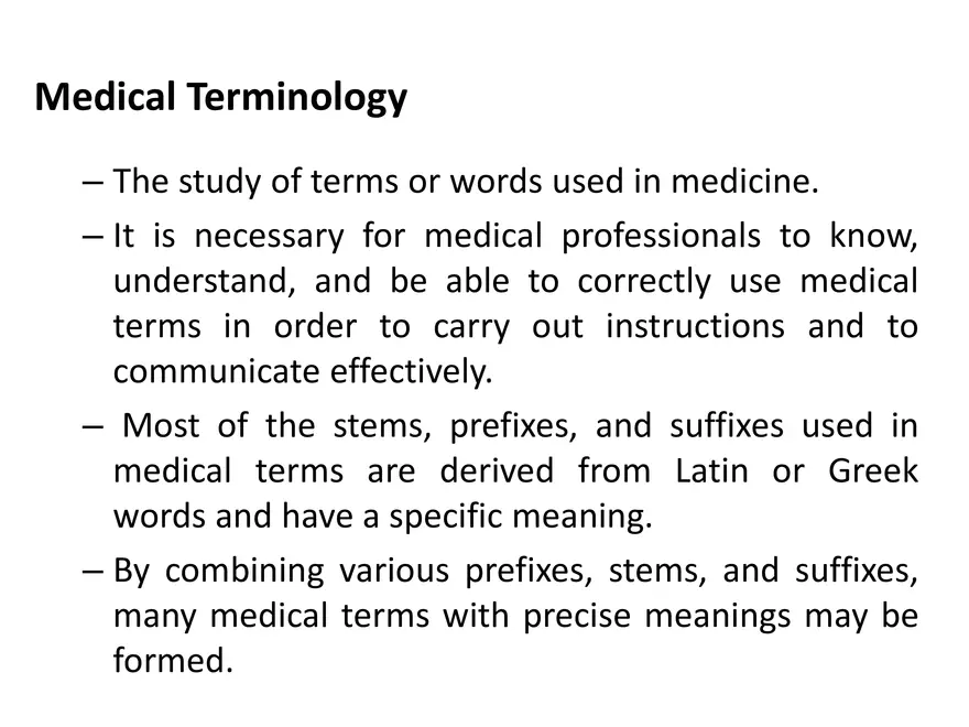 Medical Terminology - Page 1