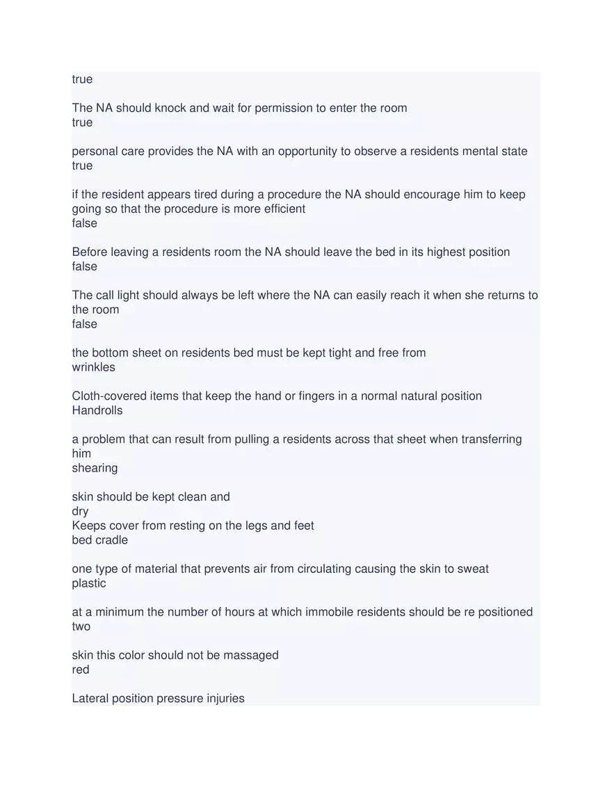 CNA Chapter 6 Exam - Page 13