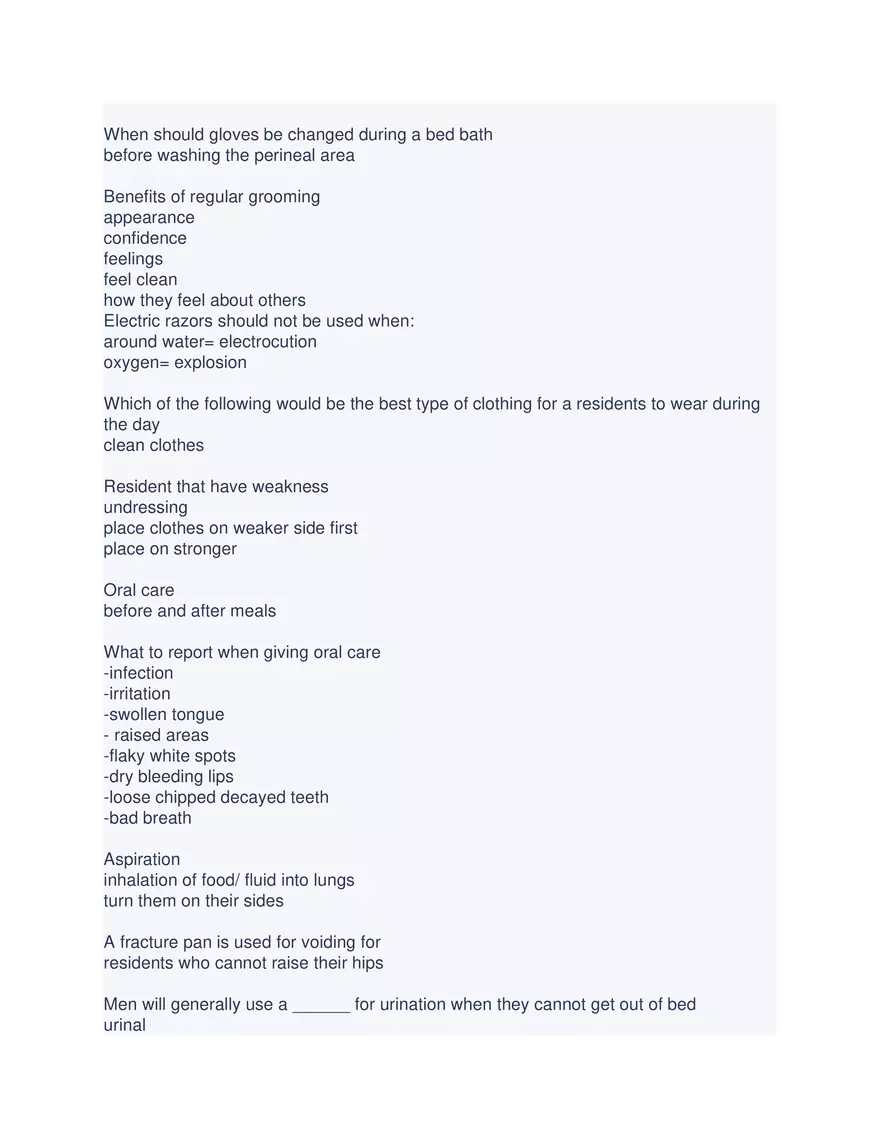 CNA Chapter 6 Exam - Page 3