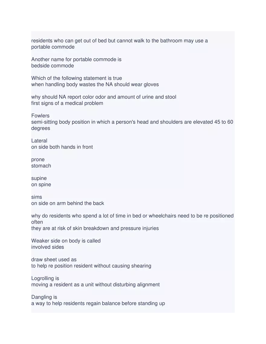 CNA Chapter 6 Exam - Page 4