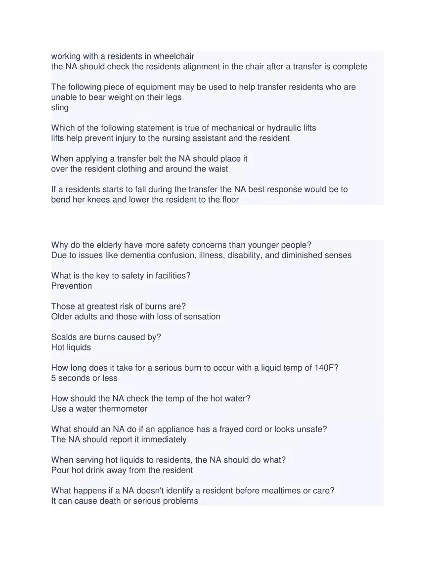 CNA Chapter 6 Exam - Page 5