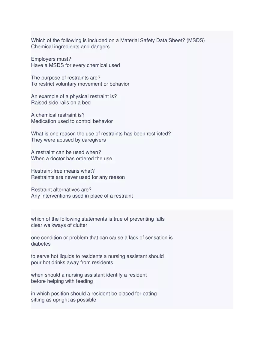 CNA Chapter 6 Exam - Page 6