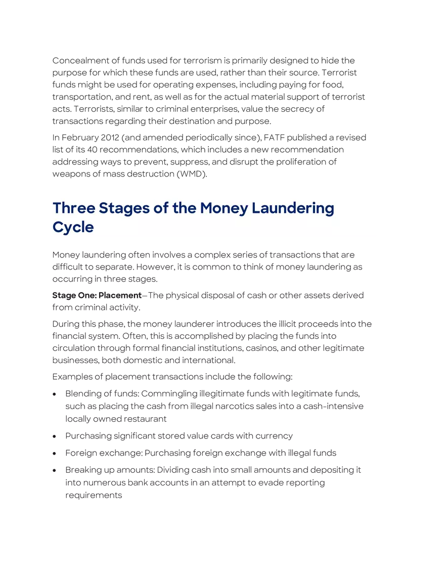 Risks and Methods of Money Laundering and Terrorist Financing Overview - Page 12