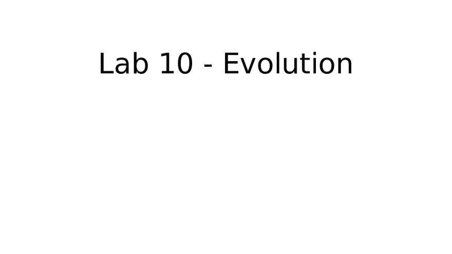 Lab 10 - Evolution - Page 1