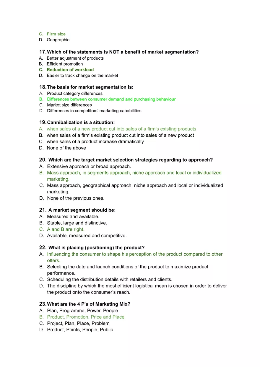Marketing Exam Questions and Answers - Page 3