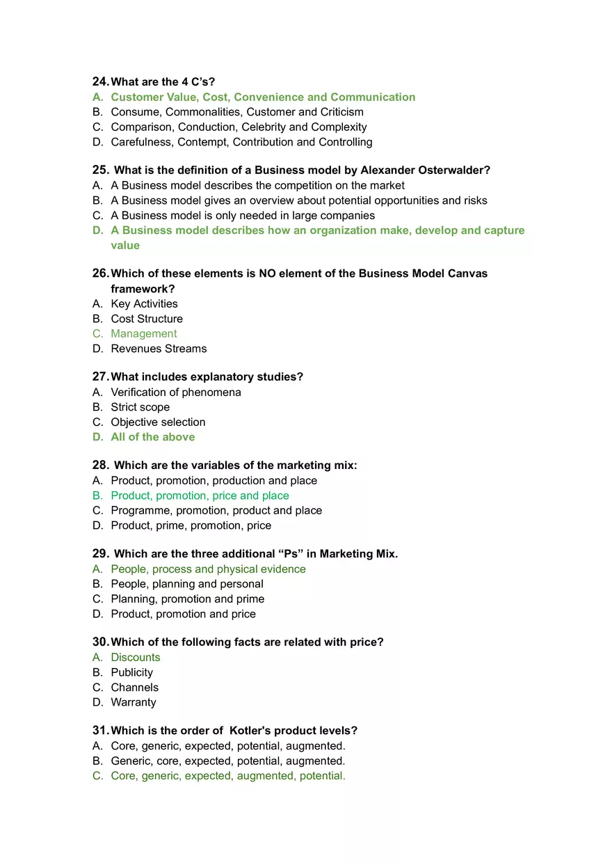 Marketing Exam Questions and Answers - Page 4