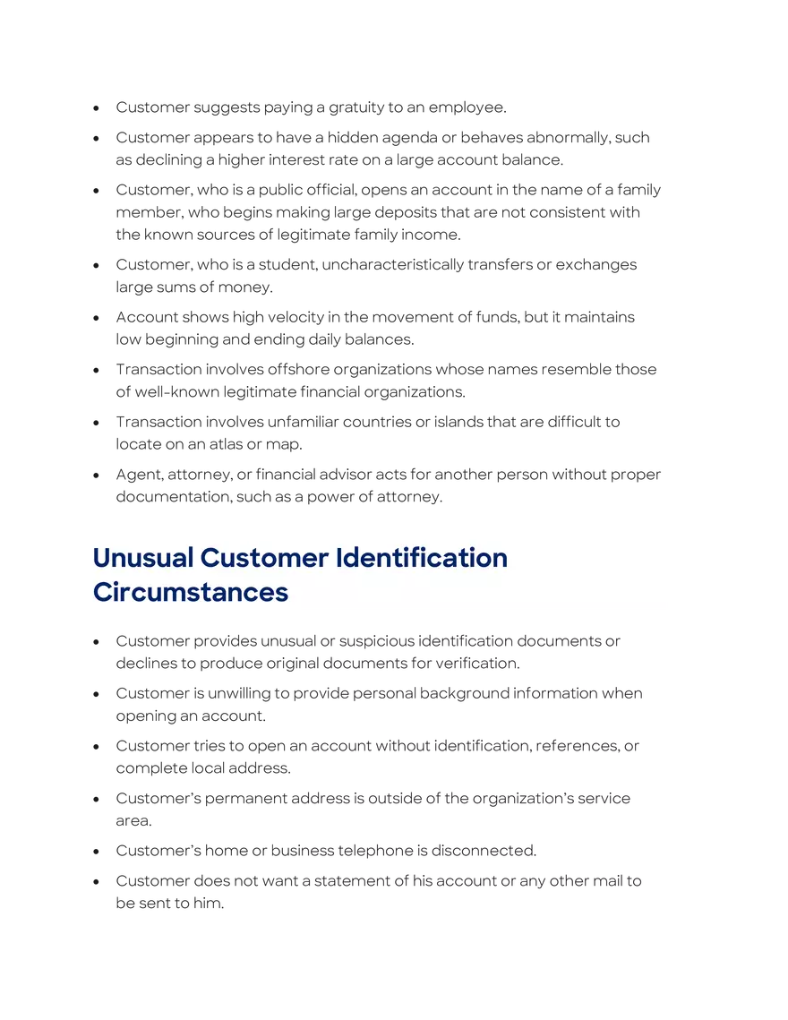 Money Laundering and Terrorist Financing Red Flags - Page 2