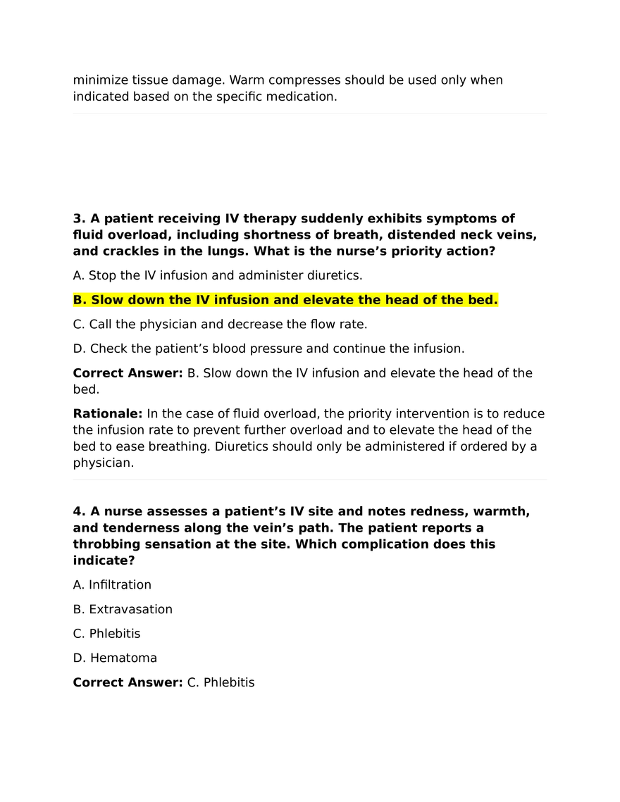 IV Calculations Practice Questions - Page 8