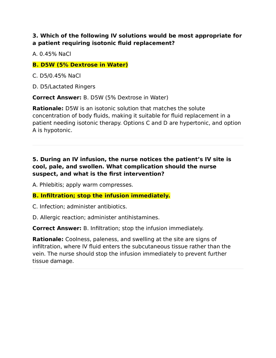 IV Calculations Practice Questions - Page 2