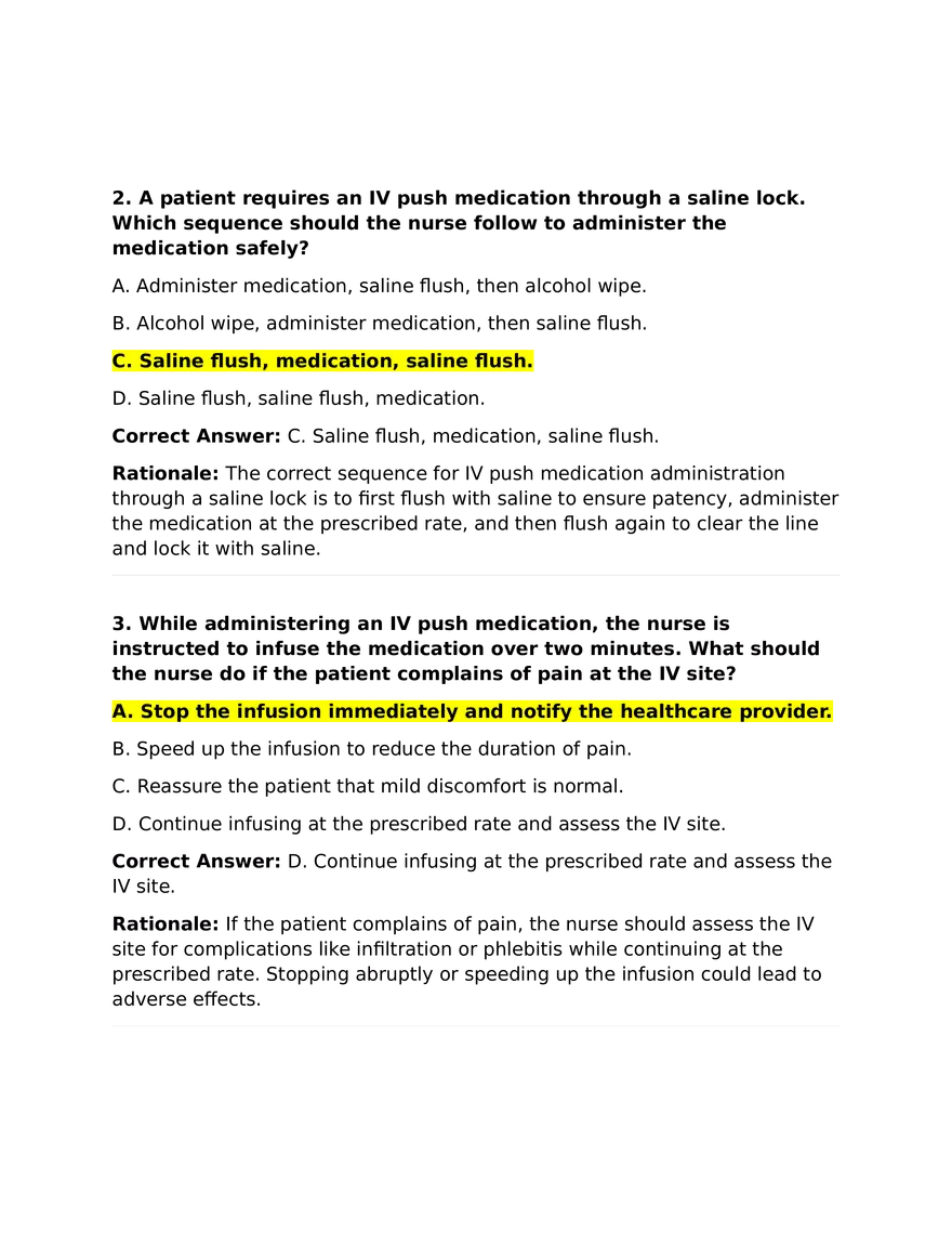 IV Calculations Practice Questions - Page 4