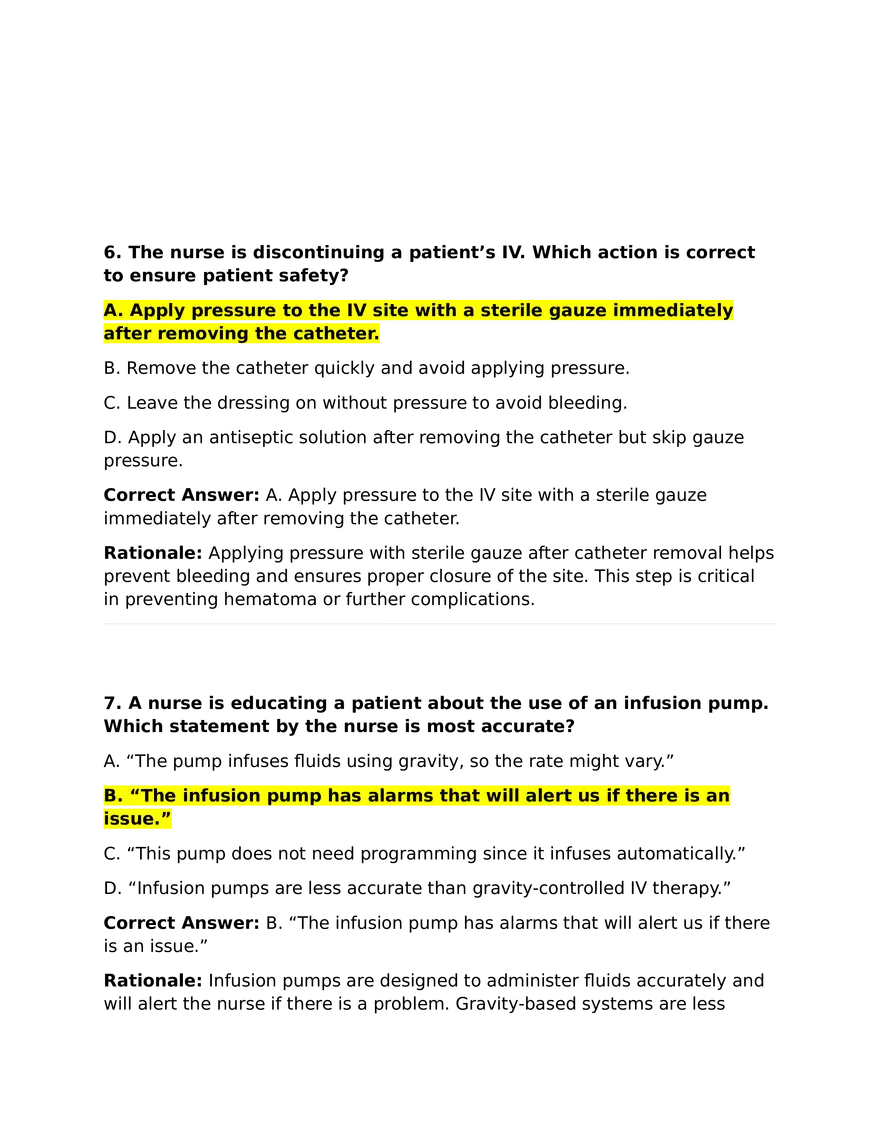 IV Calculations Practice Questions - Page 6