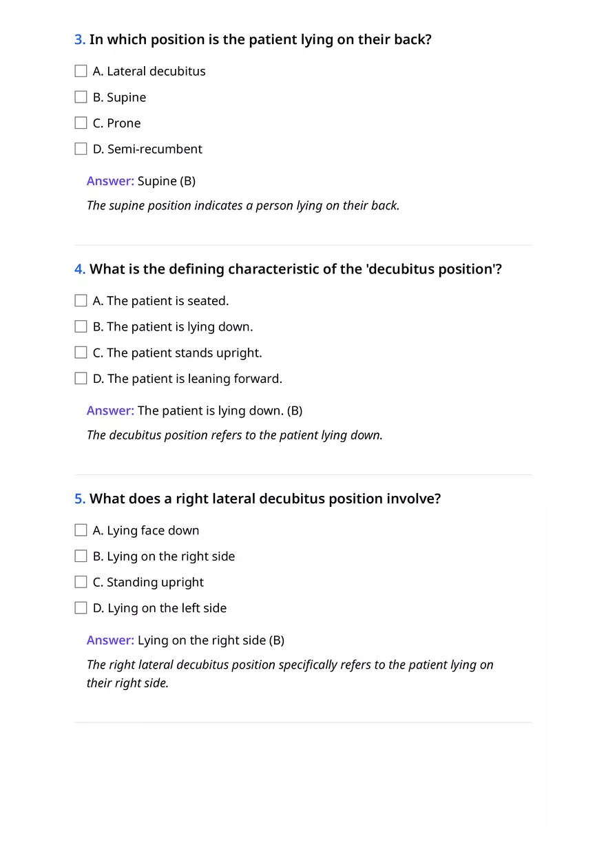 Anatomical Terminology and Body Planes Quiz Answers - Page 2