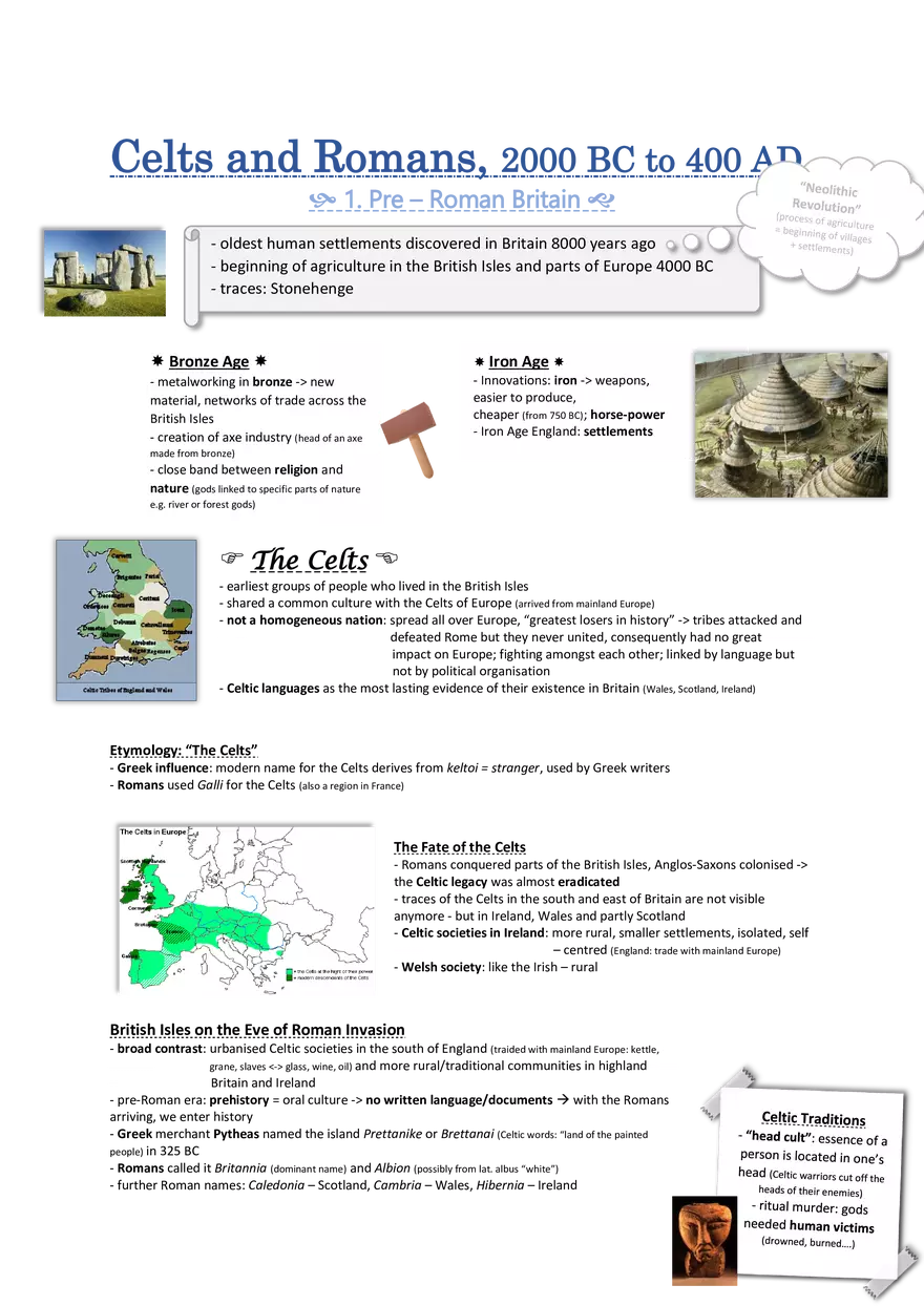 Celts and Romans, 2000 BC to 400 AD - Page 1