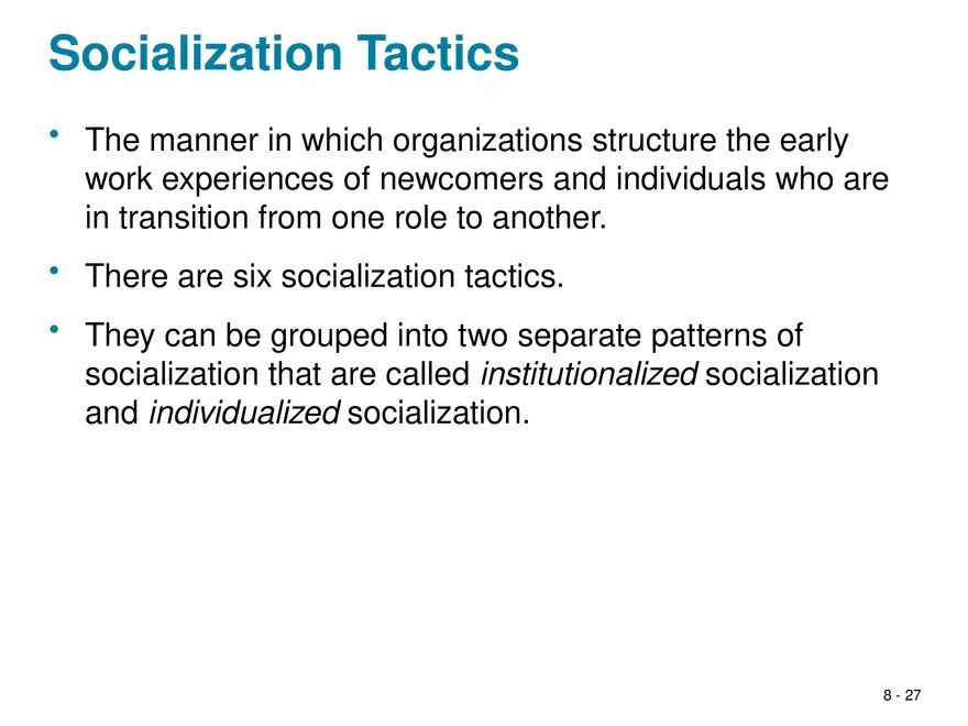 Chapter 8 Social Influence, Socialization, and Organizational Culture - Page 20