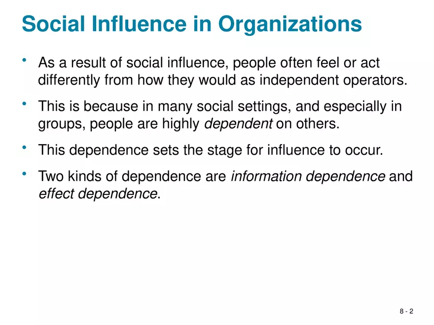 Chapter 8 Social Influence, Socialization, and Organizational Culture - Page 2