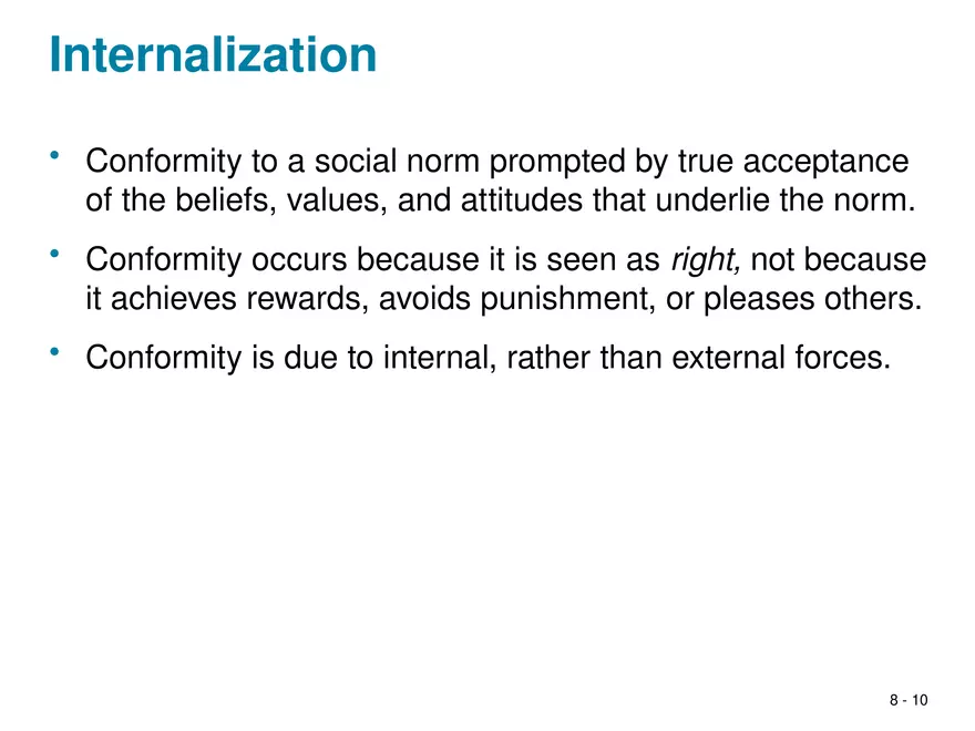 Chapter 8 Social Influence, Socialization, and Organizational Culture - Page 61