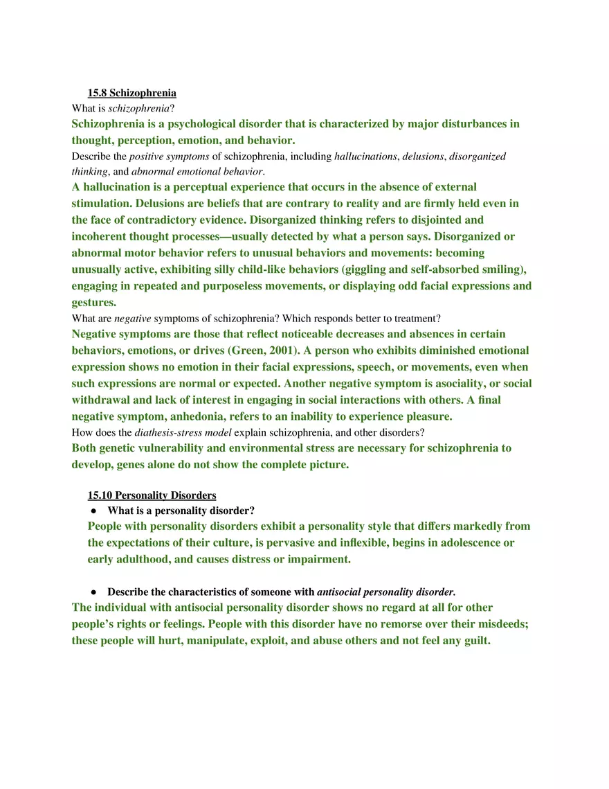 Introduction to Psychology Final Exam Study Guide - Page 10