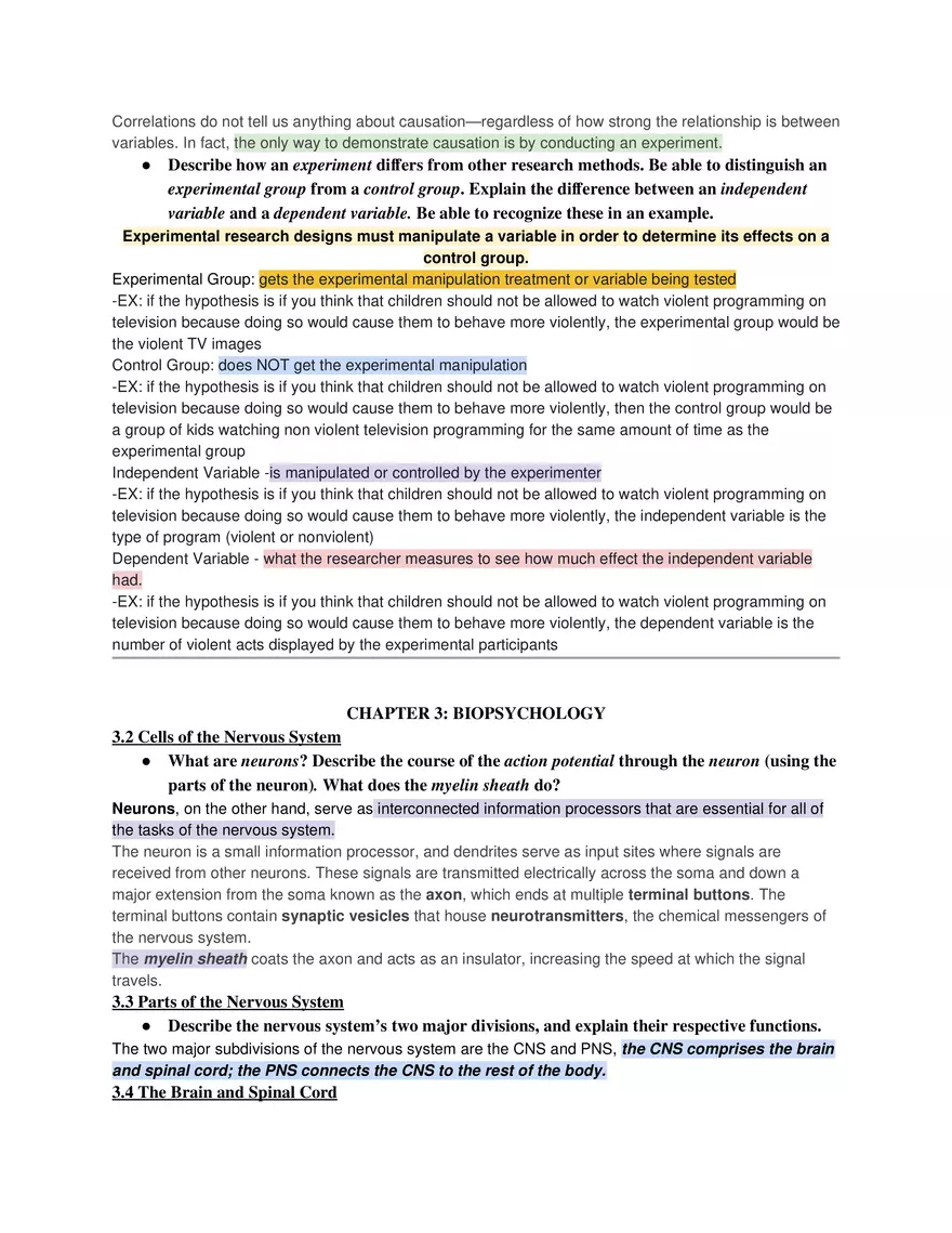 Introduction to Psychology Final Exam Study Guide - Page 2