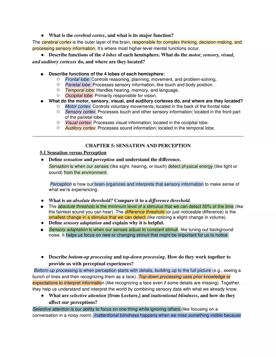 Introduction to Psychology Final Exam Study Guide - Page 3