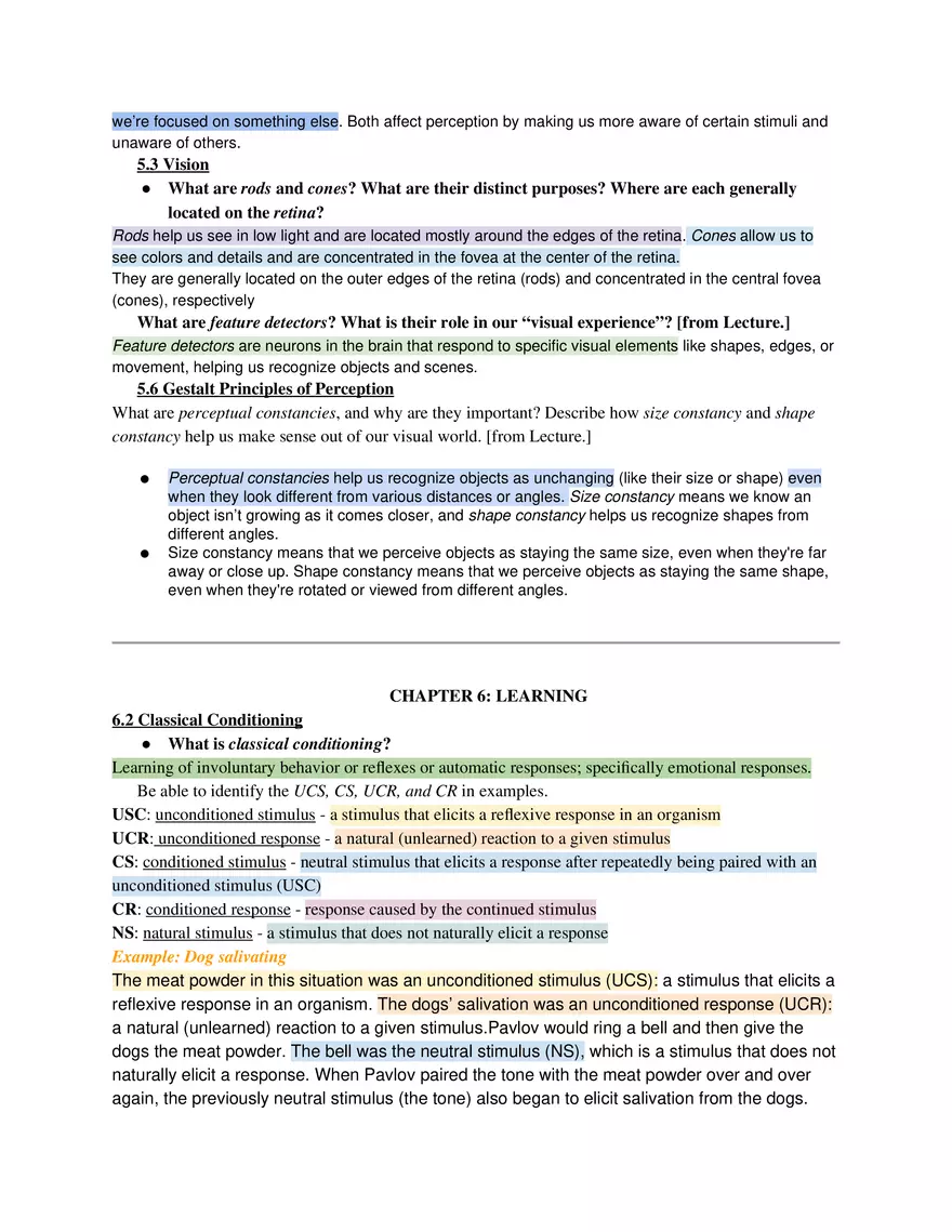 Introduction to Psychology Final Exam Study Guide - Page 4