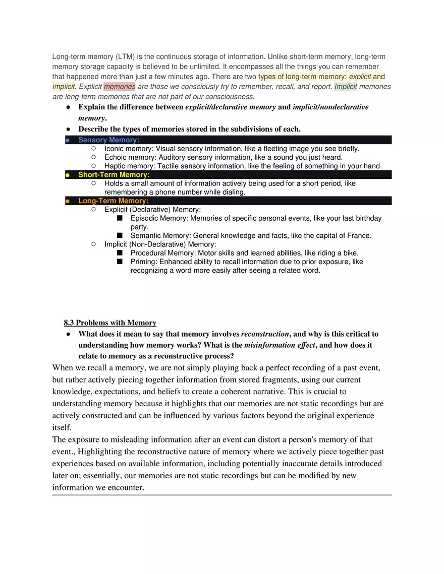 Introduction to Psychology Final Exam Study Guide - Page 6