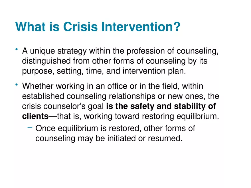 Chapter 1 Basic Concepts of Crisis Intervention - Page 7