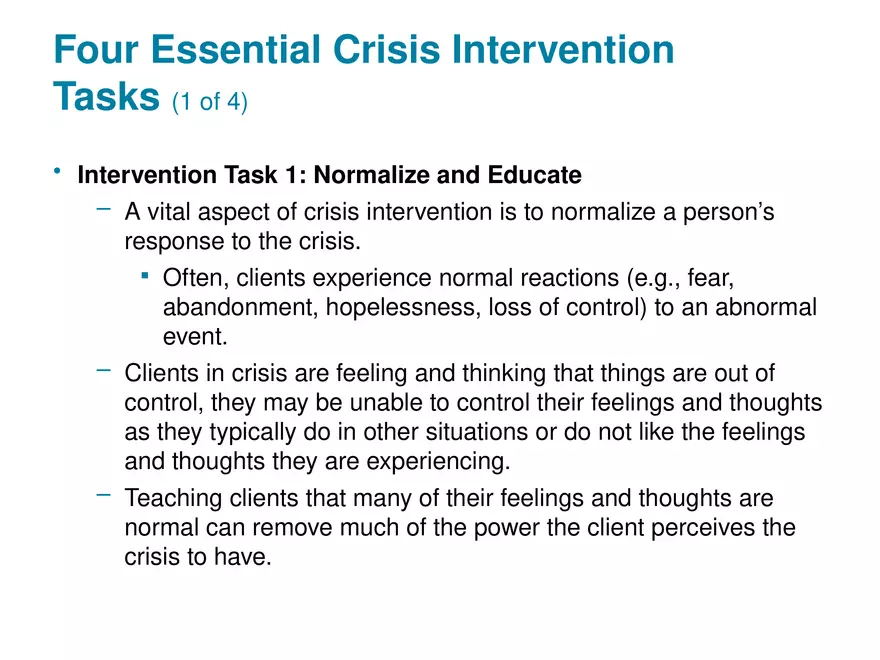 Chapter 1 Basic Concepts of Crisis Intervention - Page 34