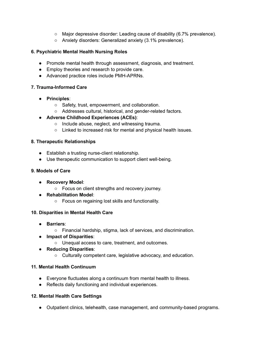 Mental Health Nursing Study Guide - Page 2