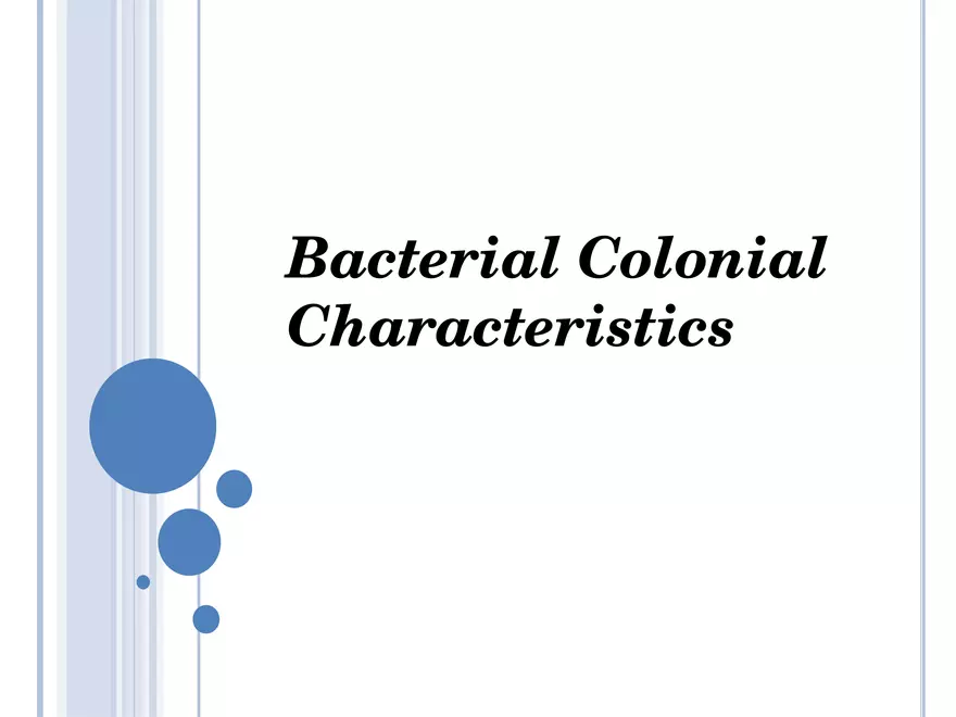 Bacterial Colonial Characteristics - Page 1