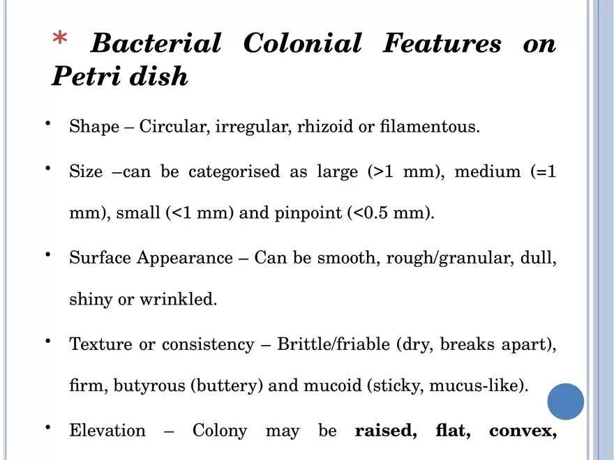 Bacterial Colonial Characteristics - Page 41