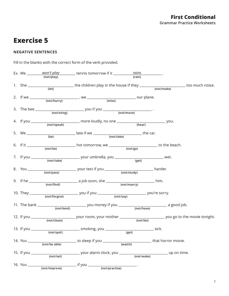 First Conditional Exercises - Page 12