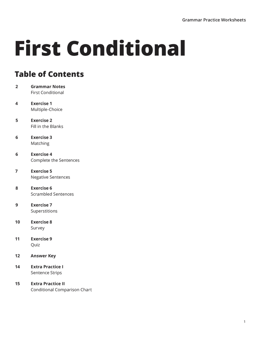 First Conditional Exercises - Page 1