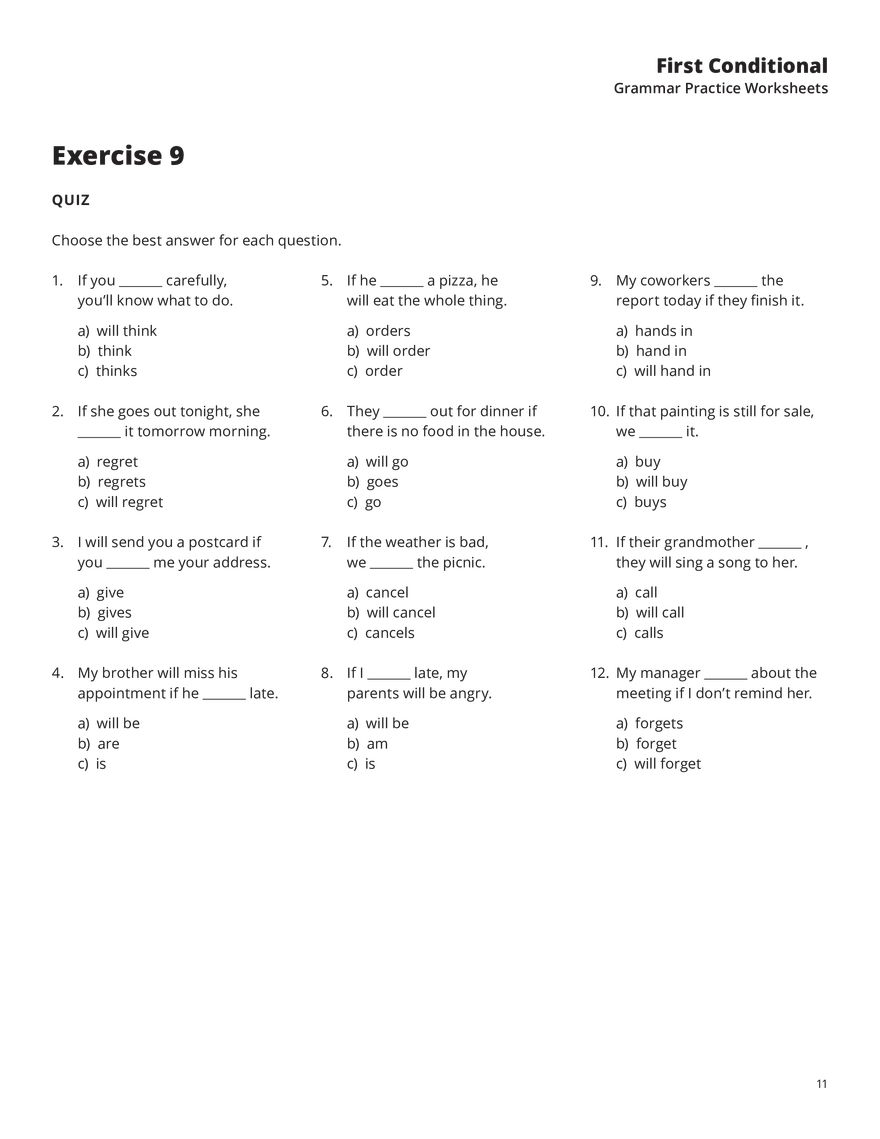 First Conditional Exercises - Page 3