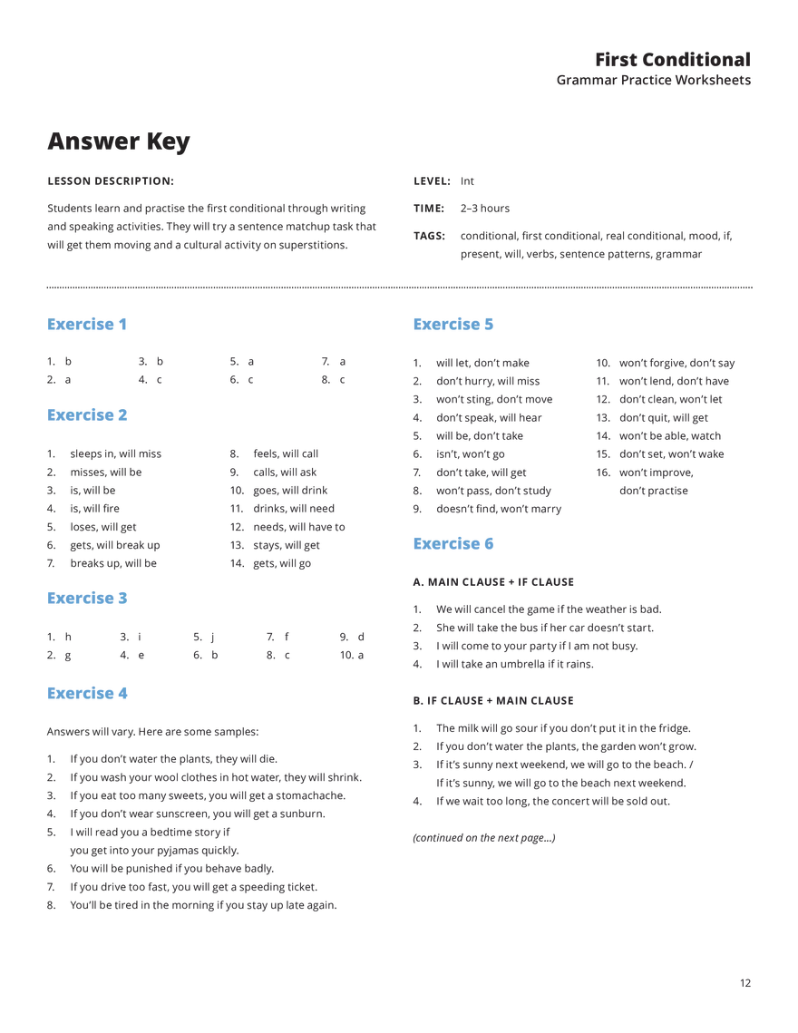 First Conditional Exercises - Page 4